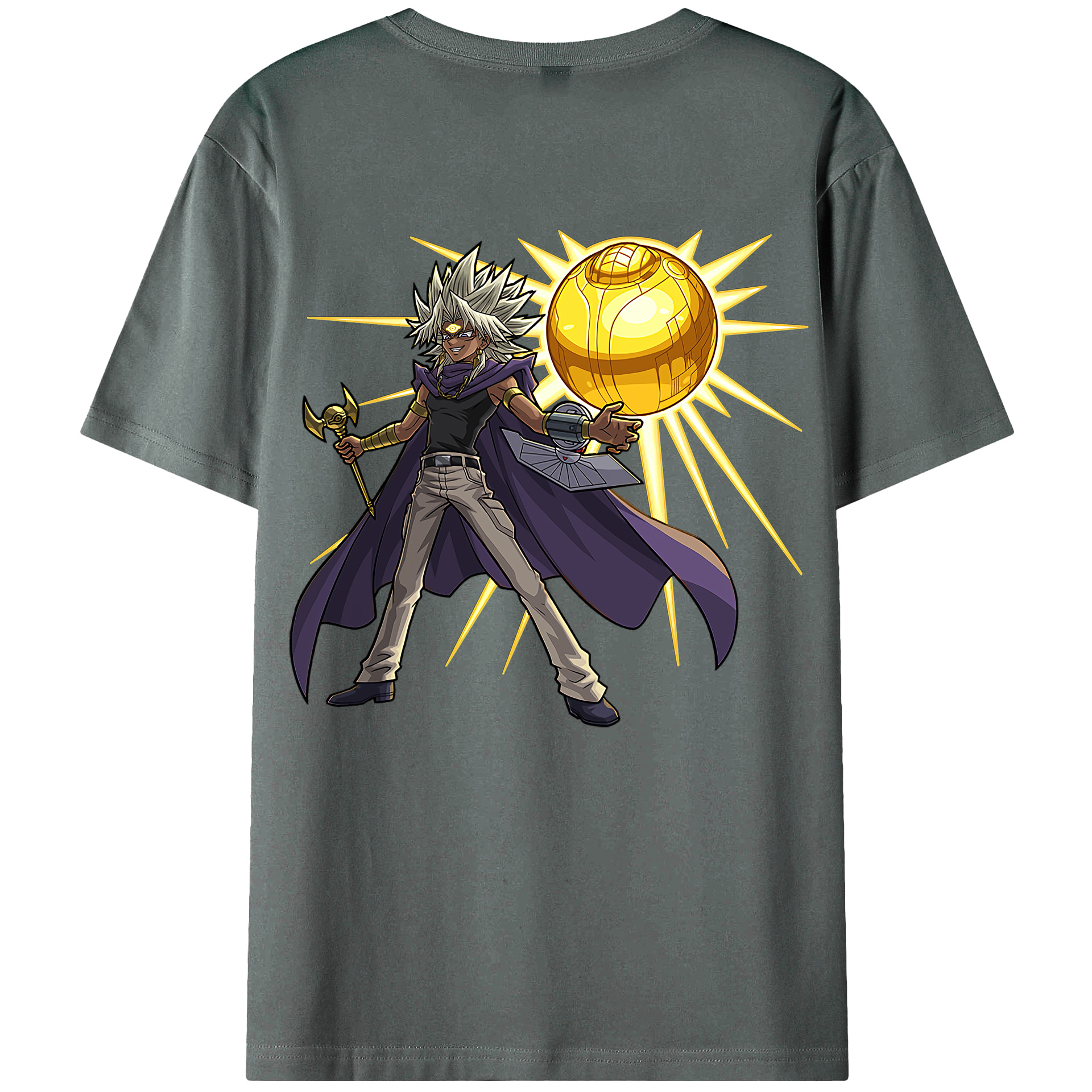 （画像用） 遊☆戯☆王 Yu-Gi-Oh! 綿100％ メンズ半袖Tシャツ（バックプリント） 通気性